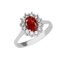 Anello Gazzola Gioielli Donna in Oro bianco Rubino 1.11 Ct AN-160-16-1-10-R-OV-N-F-VS - AN-160-16-1-14-R-OV-N-G-SI